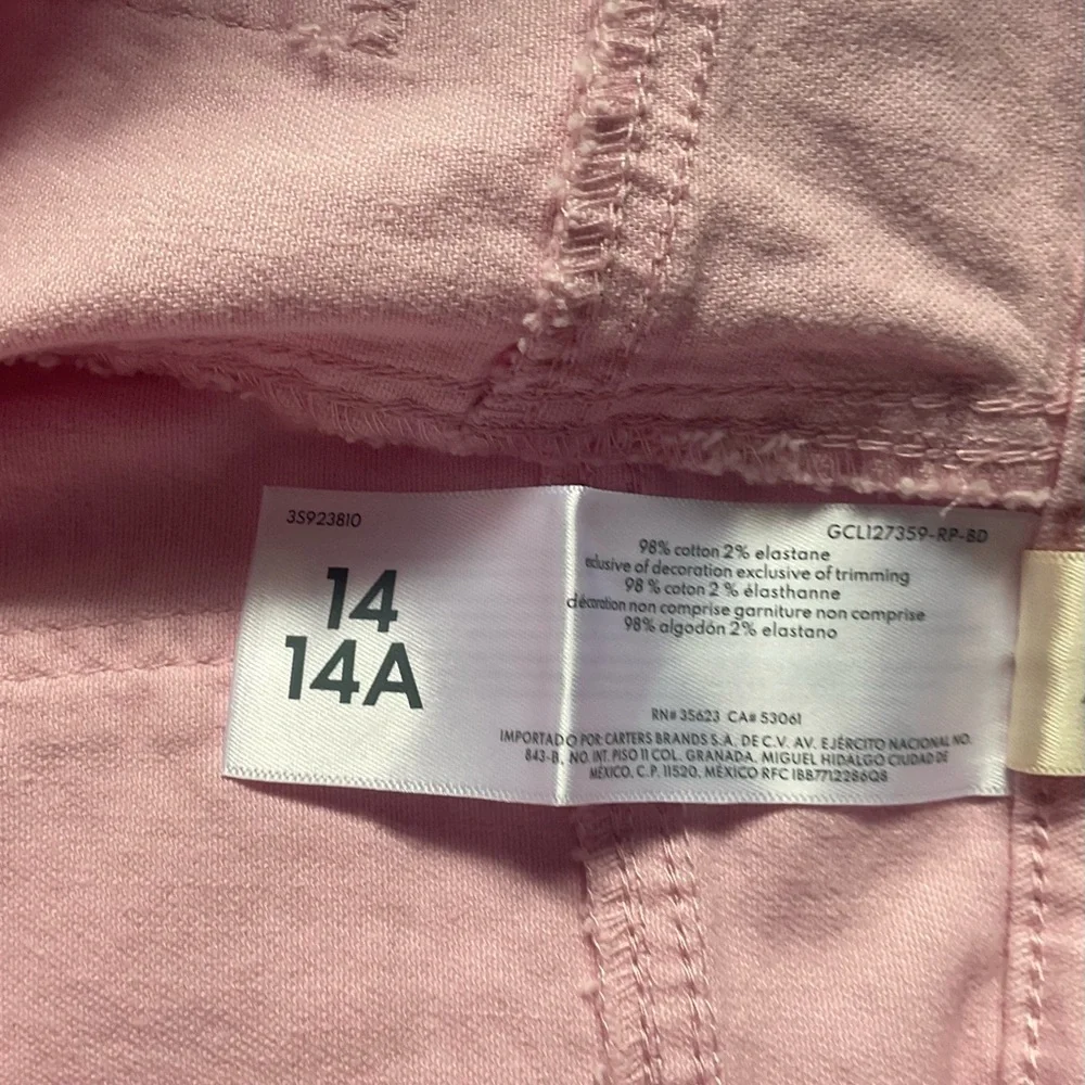 OshKosh B'gosh Pink Jean Shorts‎ Raw Hem Girls Size 14